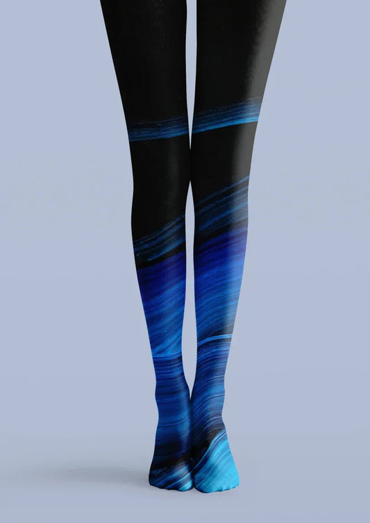 Blue Black Gradient Tights Hosiery Pantyhose