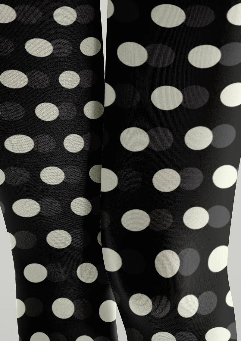 Black White Polka Dot Tights Hosiery Pantyhose