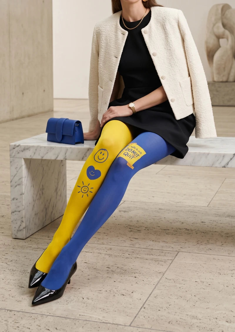Ombre Love Printed Tights Hosiery Pantyhose