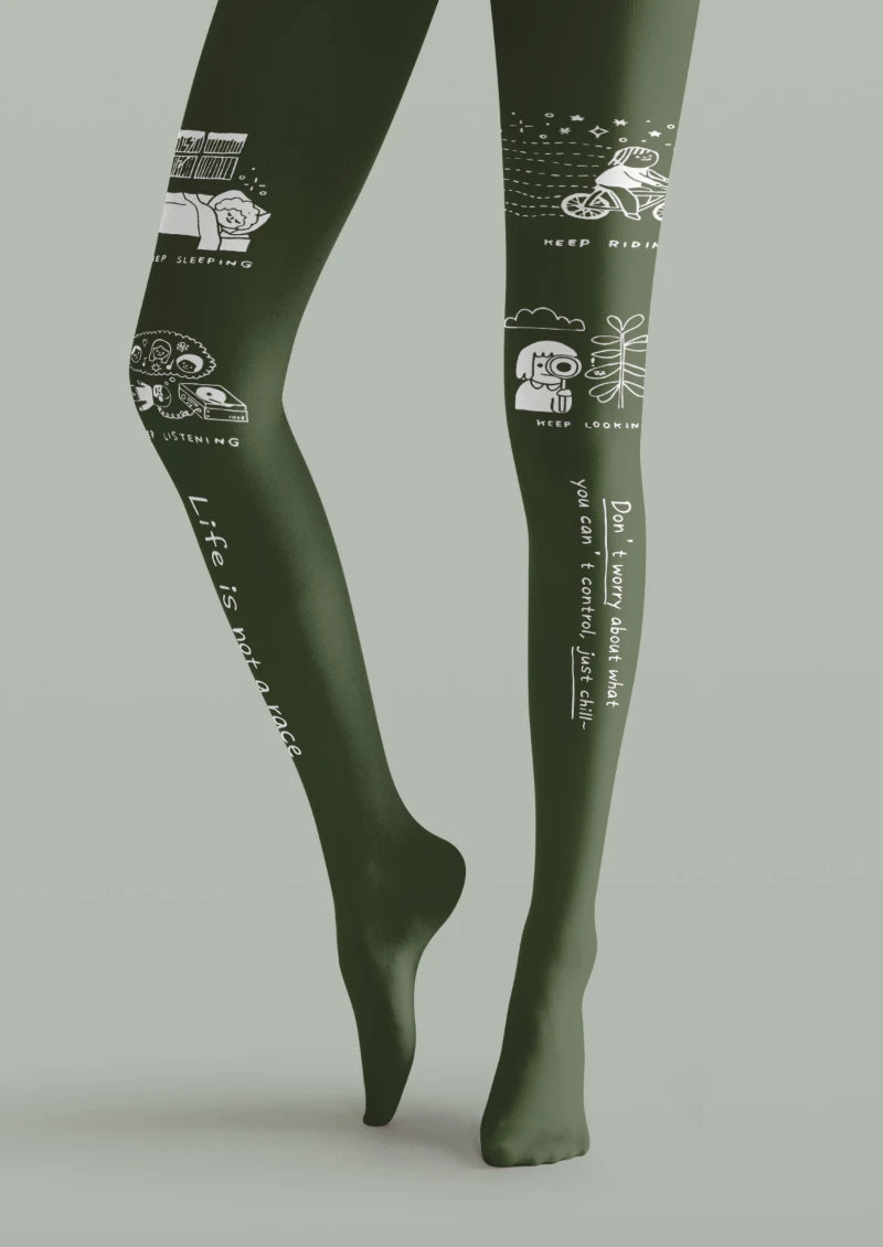 Character Graphic Printed Tights Hosiery Pantyhose