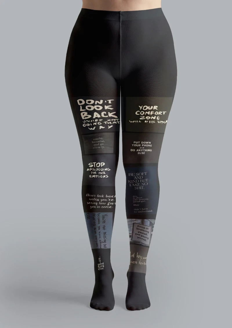 Olive Doodle Printed Tights Hosiery Pantyhose