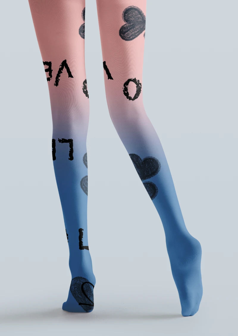 Mesh Graphic Printed Tights Hosiery Pantyhose