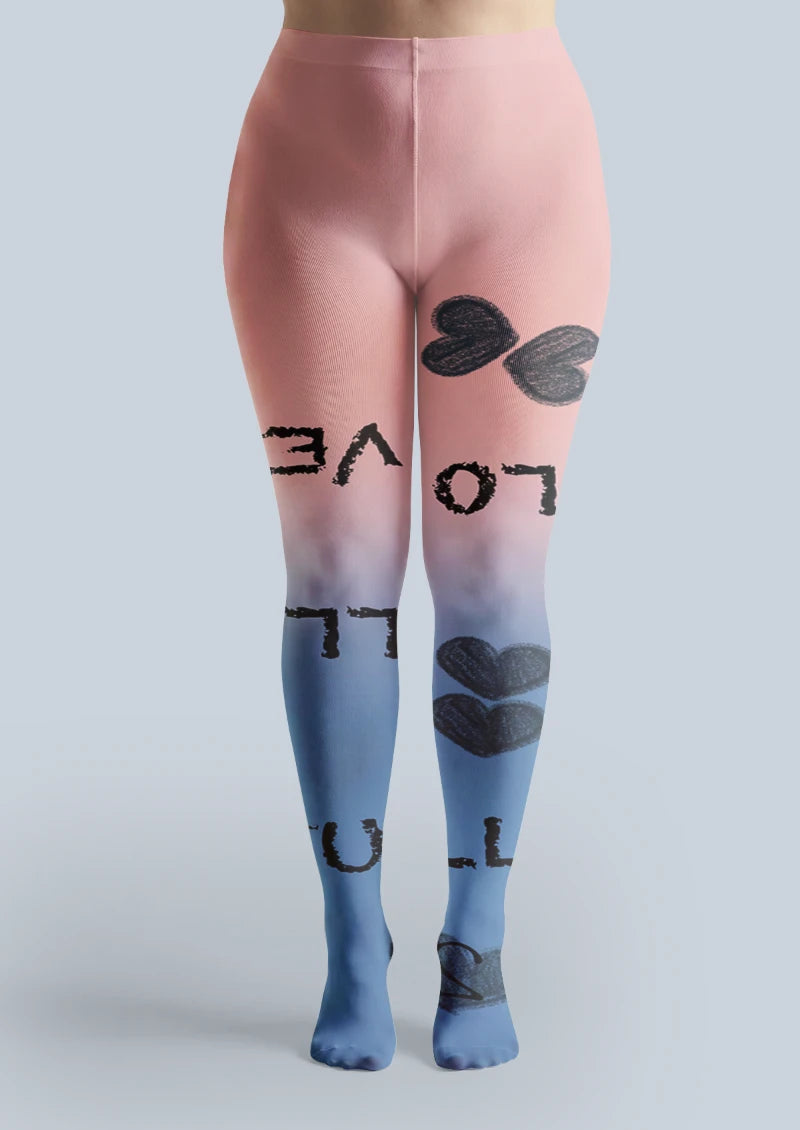 Mesh Graphic Printed Tights Hosiery Pantyhose