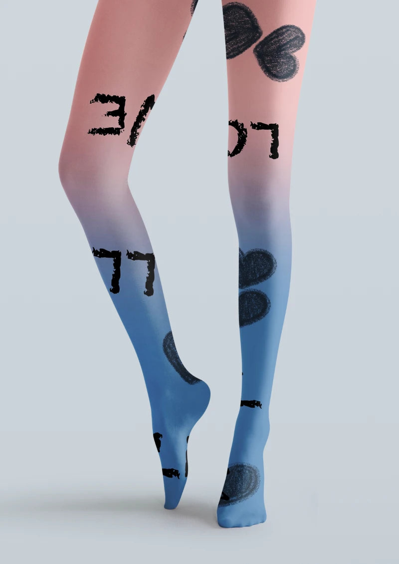 Mesh Graphic Printed Tights Hosiery Pantyhose