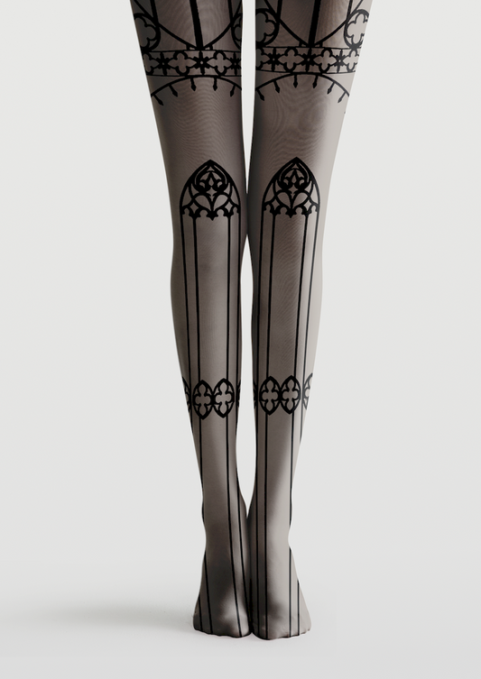 Gothic Emblem Printed Tights Hosiery Pantyhose