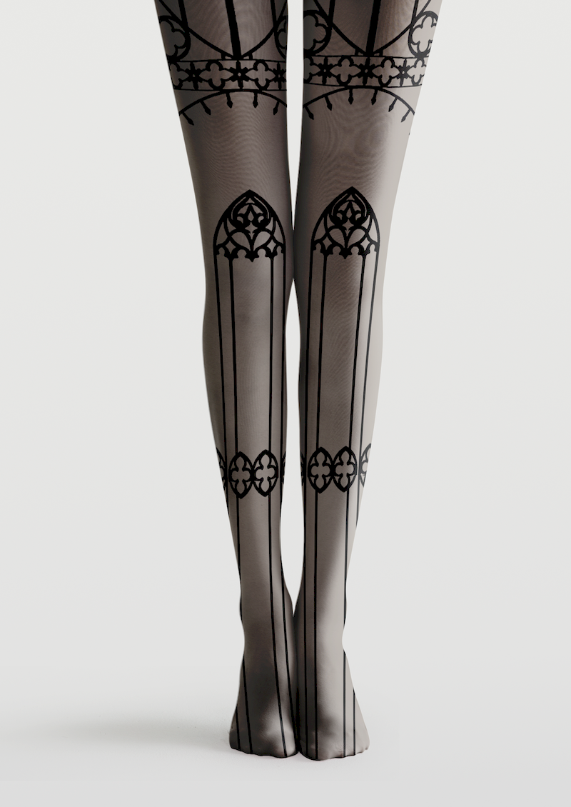 Gothic Emblem Printed Tights Hosiery Pantyhose