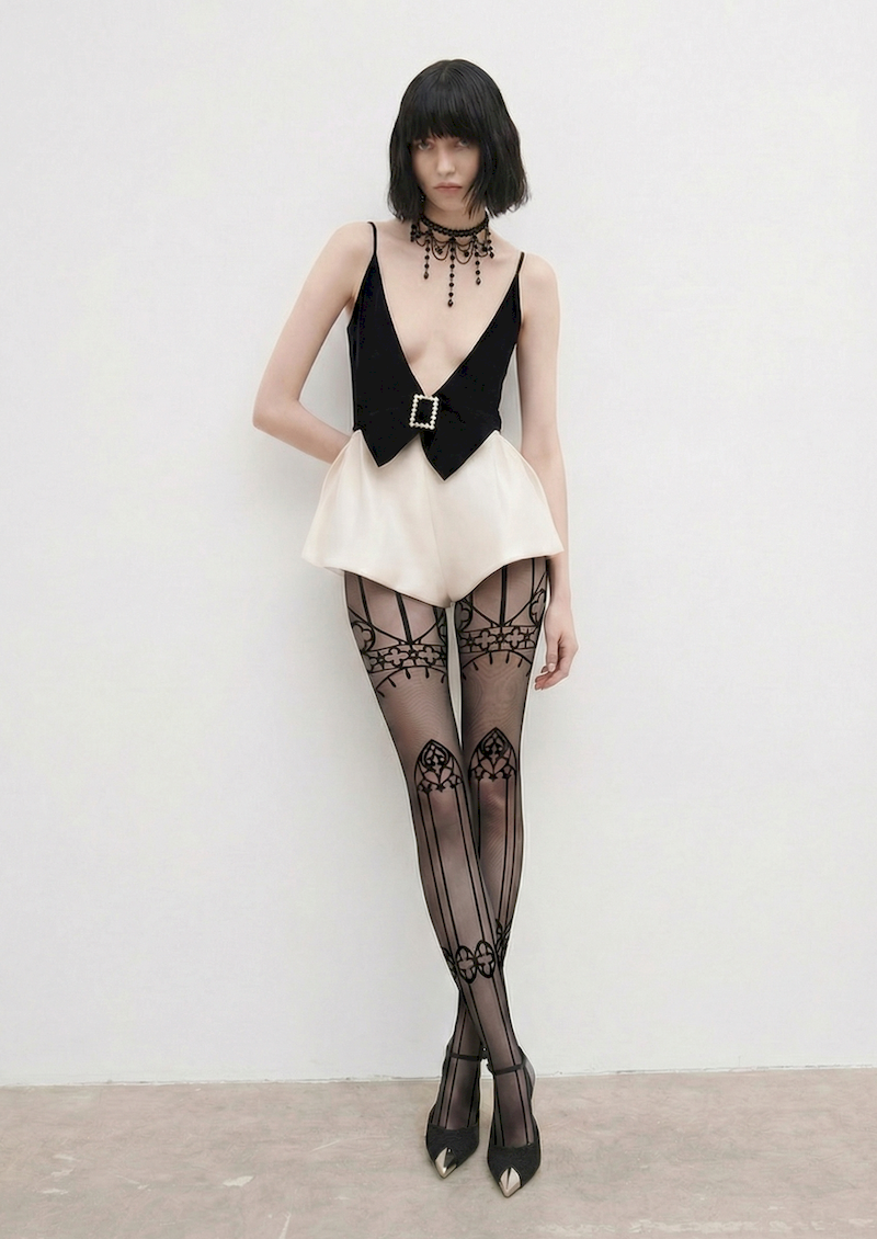 Gothic Emblem Printed Tights Hosiery Pantyhose