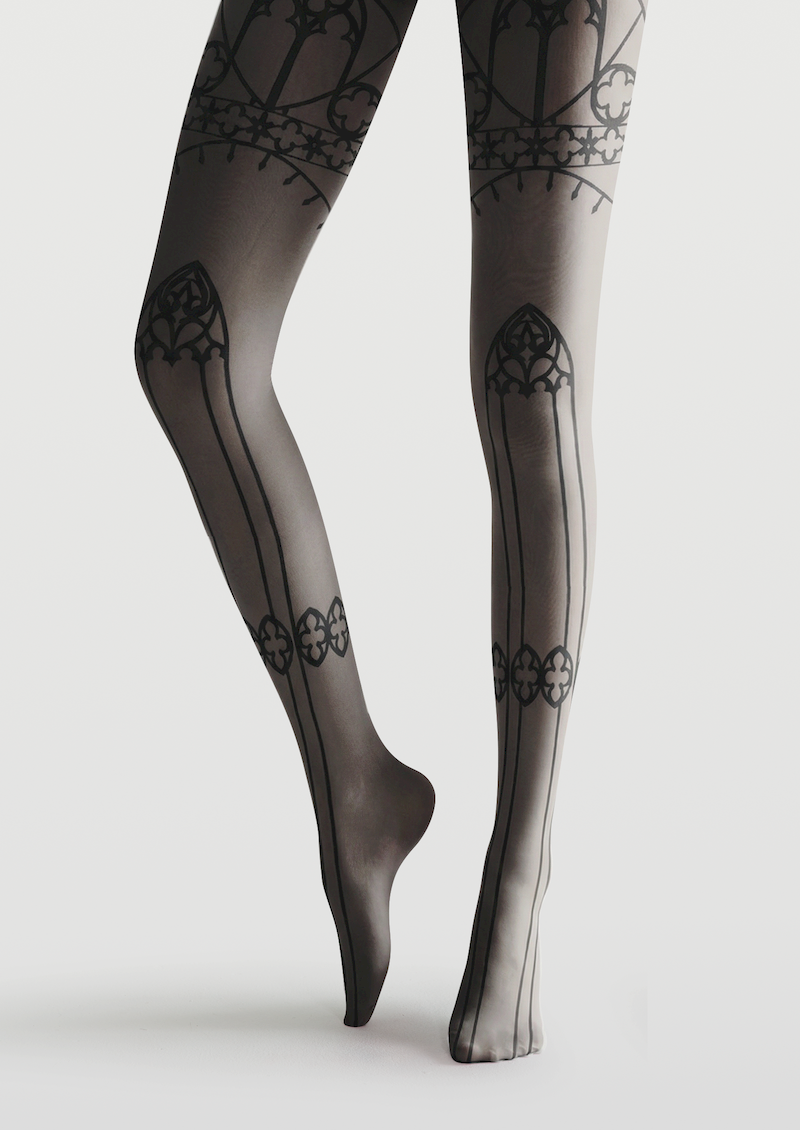 Gothic Emblem Printed Tights Hosiery Pantyhose