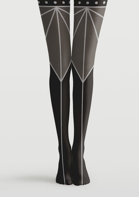 Geometric Line Printed Tights Hosiery Pantyhose