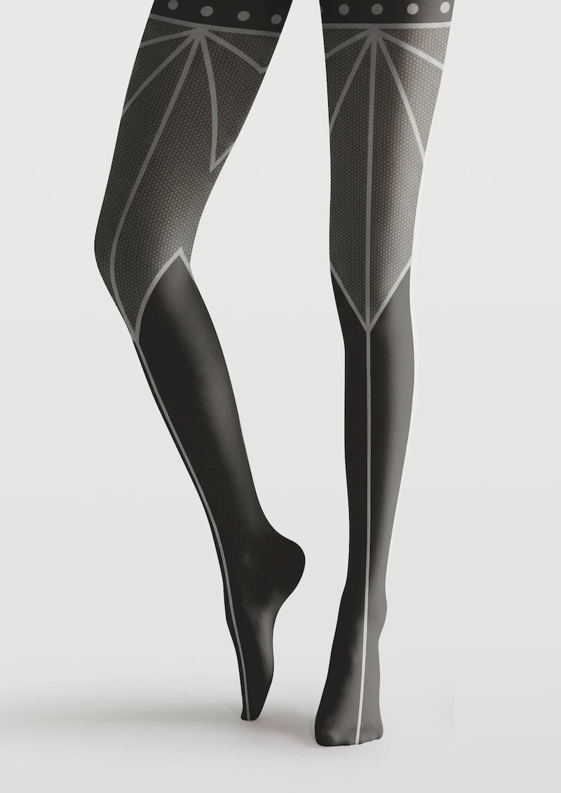 Geometric Line Printed Tights Hosiery Pantyhose