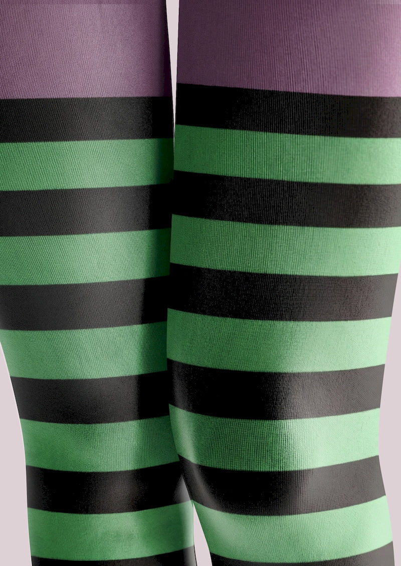 Stripe Color Block Printed Tights Hosiery Pantyhose