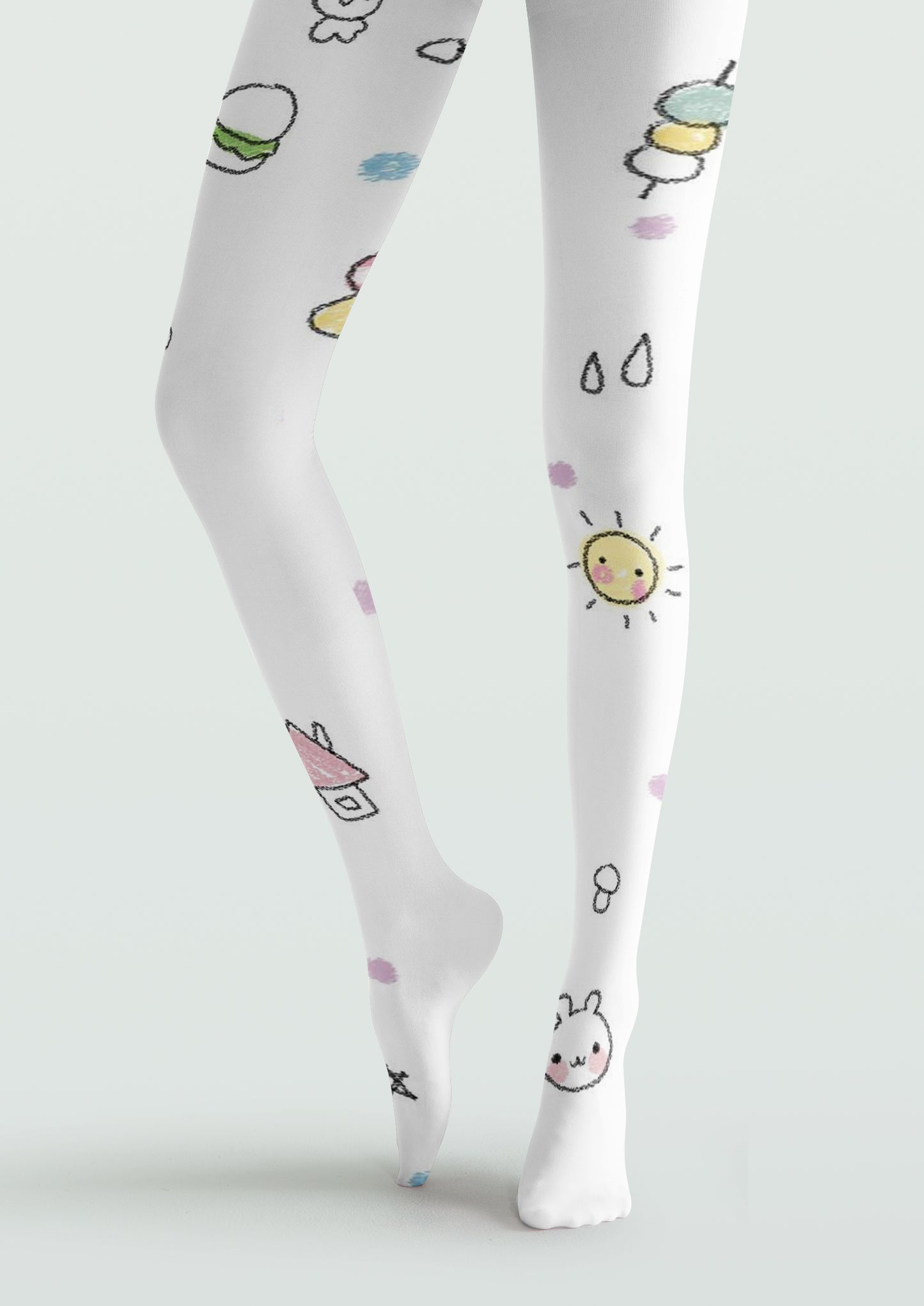 Childhood Doodle Printed Tights Hosiery Pantyhose