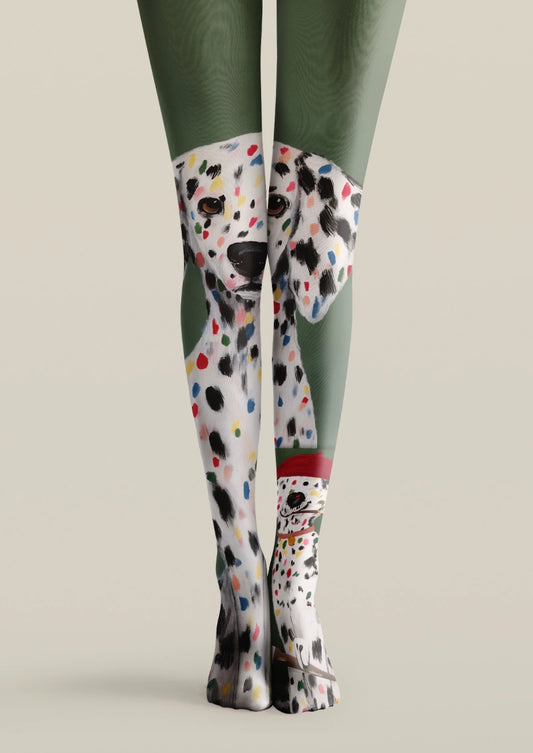 Dalmatian Dog Graphic Tights Hosiery Pantyhose