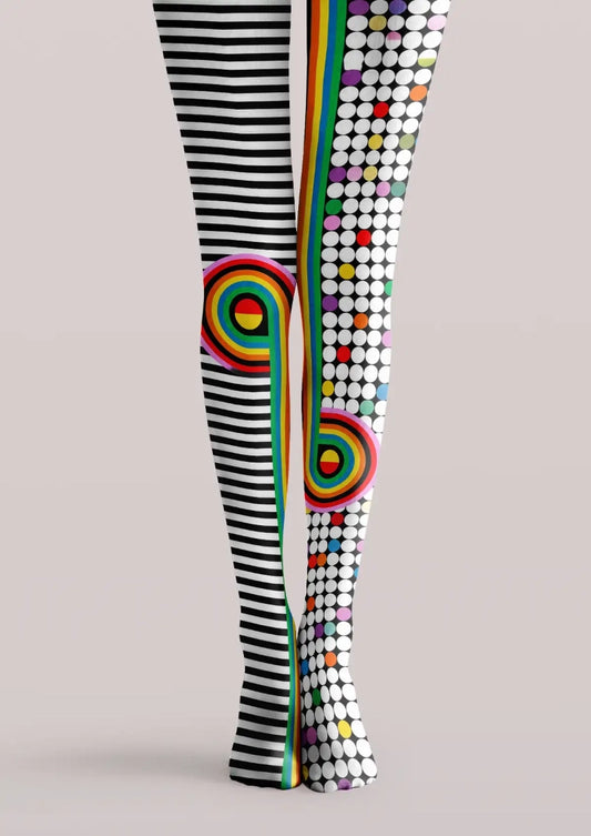 Rainbow Dot Stripe Graphic Tights Hosiery Pantyhose
