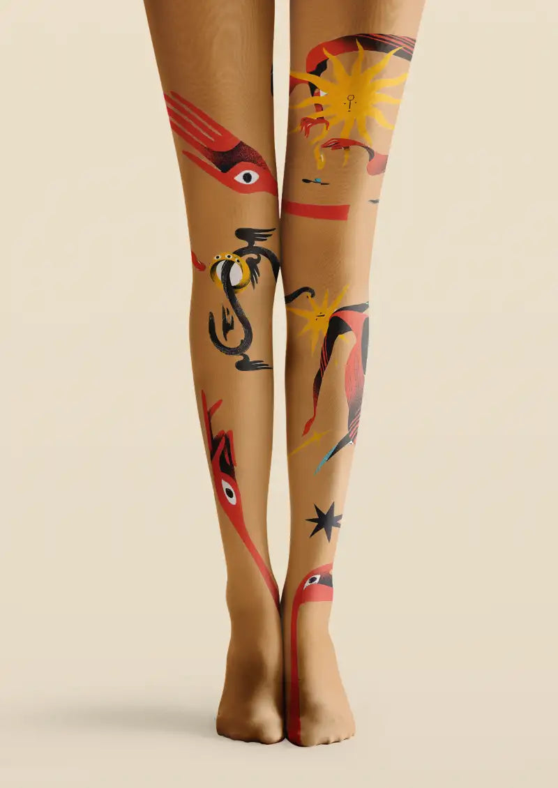 Mythic Sun Bird Graphic Tights Hosiery Pantyhose