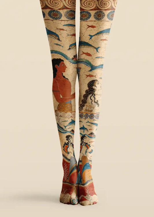 Ancient Ocean Fresco Graphic Tights Hosiery Pantyhose