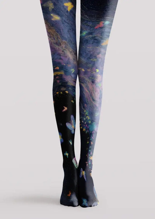 Galaxy Butterfly Graphic Tights Hosiery Pantyhose