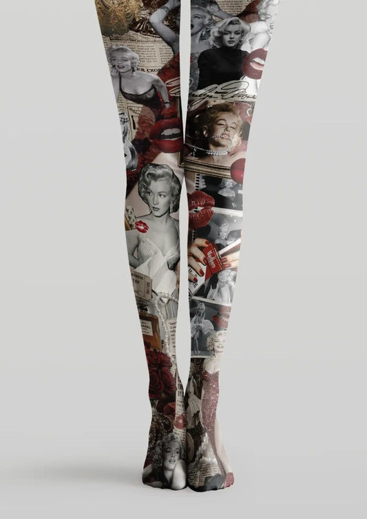 Vintage Glamour Collage Graphic Tights Hosiery Pantyhose