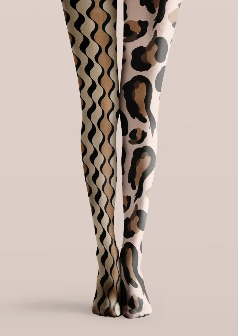 Animal Print Wave Pattern Tights Hosiery Pantyhose