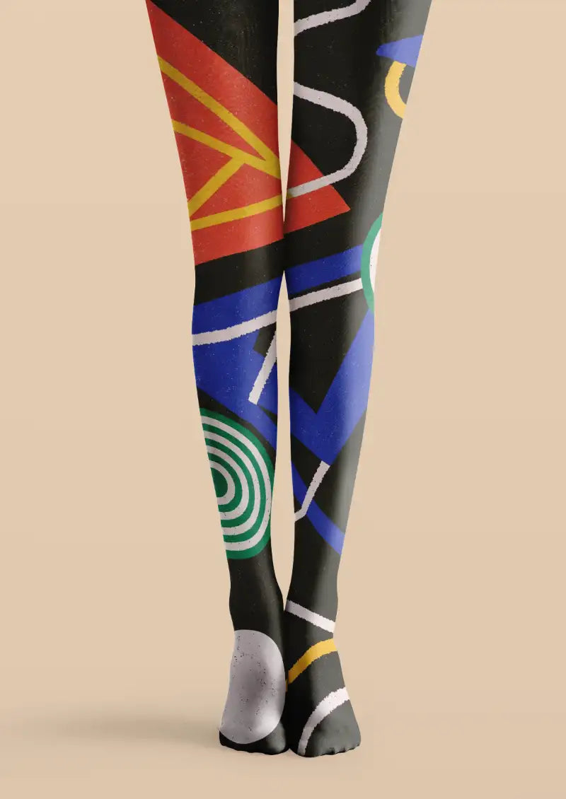 Abstract Memphis Geometry Tights Hosiery Pantyhose