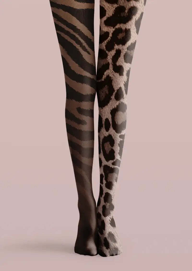 Animal Print Patchwork Tights Hosiery Pantyhose