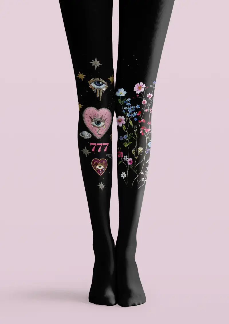 Mystic Eye Wildflower Graphic Tights Hosiery Pantyhose