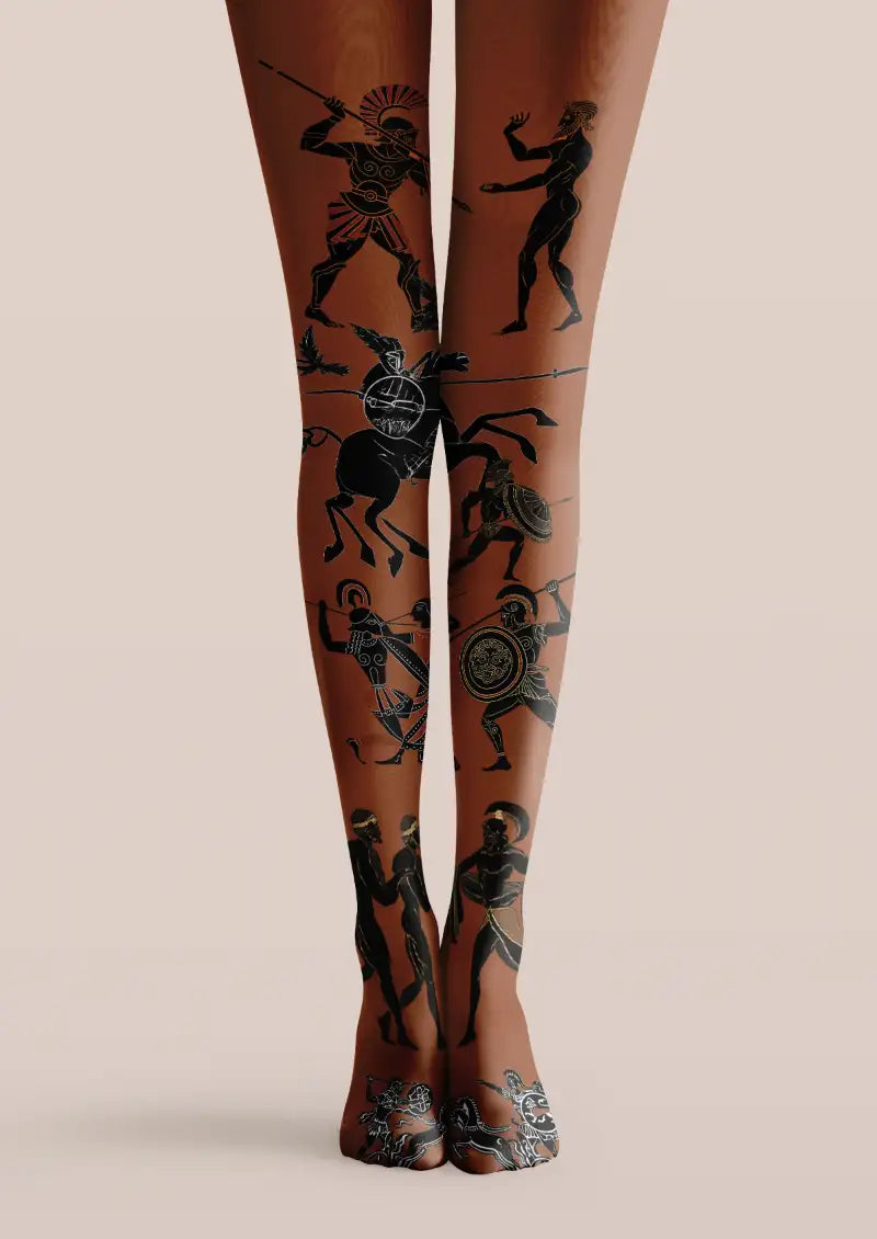 Ancient Greek Warrior Graphic Tights Hosiery Pantyhose