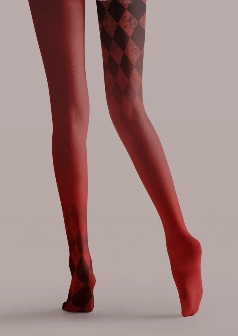 Red Fox Argyle Tights