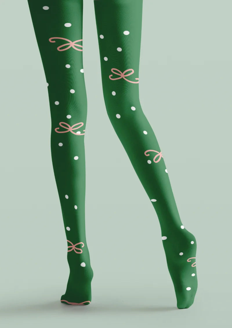 Green Snowman and Candy Cane Tights