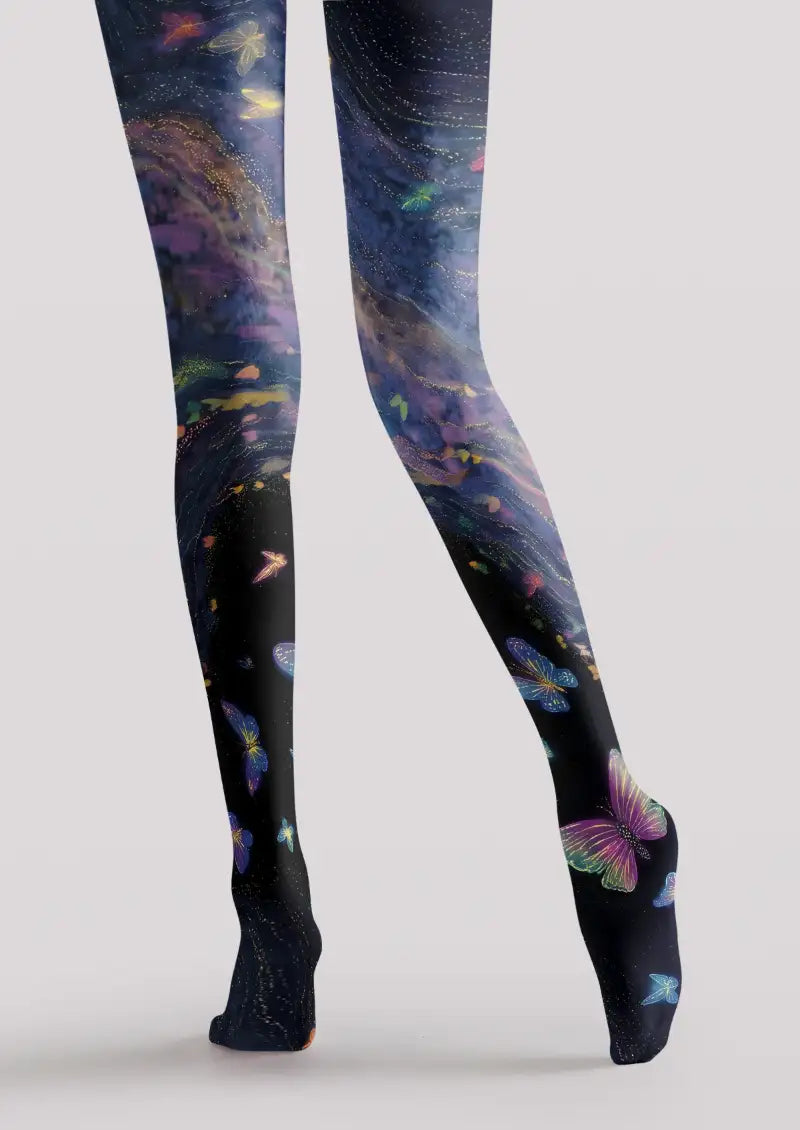 Galaxy Butterfly Graphic Tights Hosiery Pantyhose