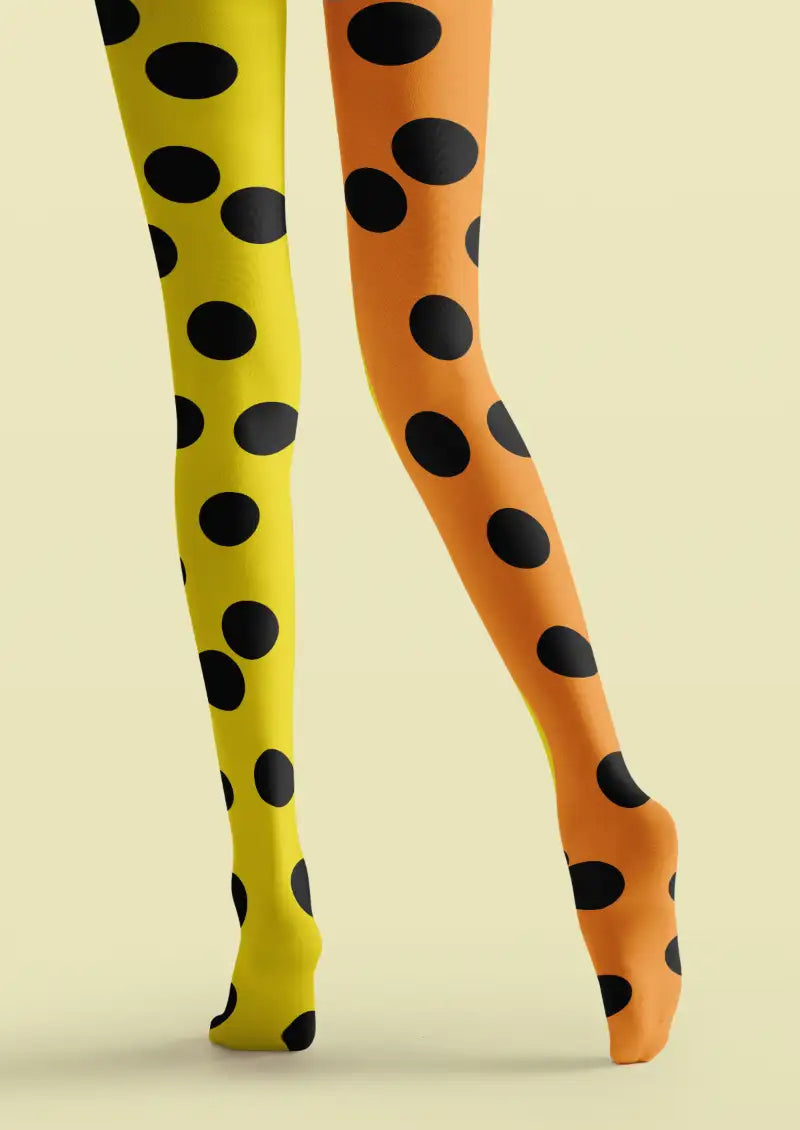 Orange Yellow Polka Dot Tights