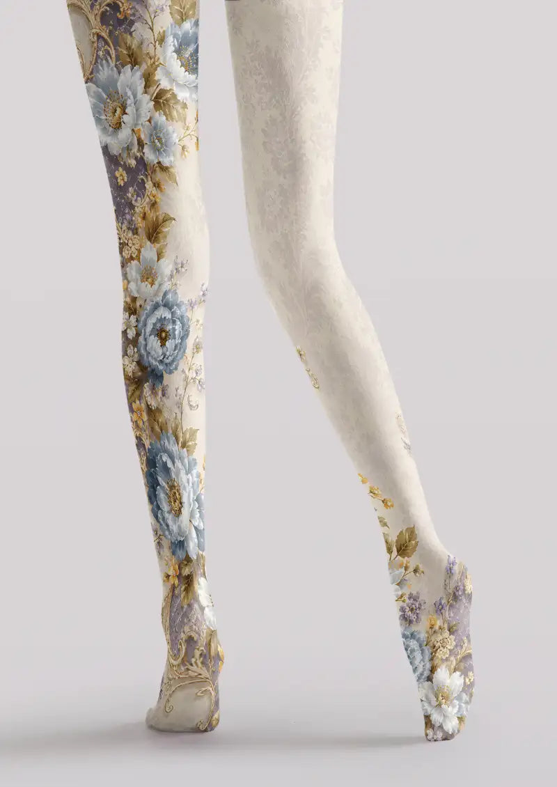 Royal Floral Ornament Tights Hosiery Pantyhose