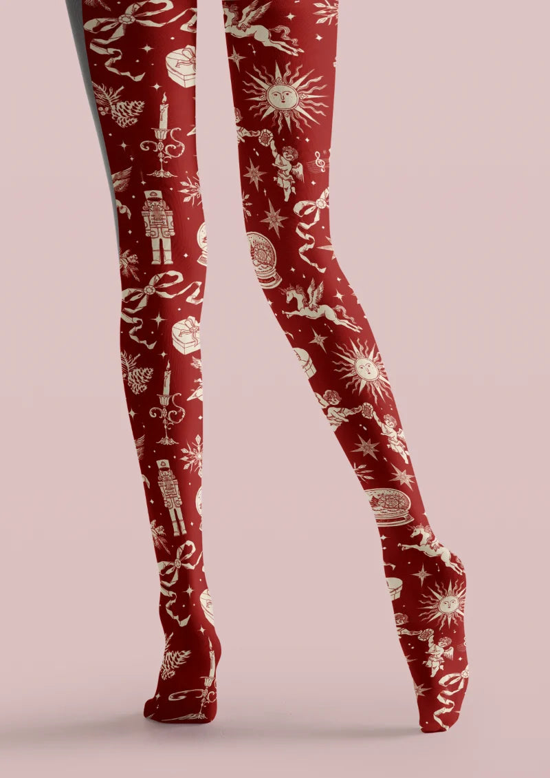 Red Nutcracker Gift Tights