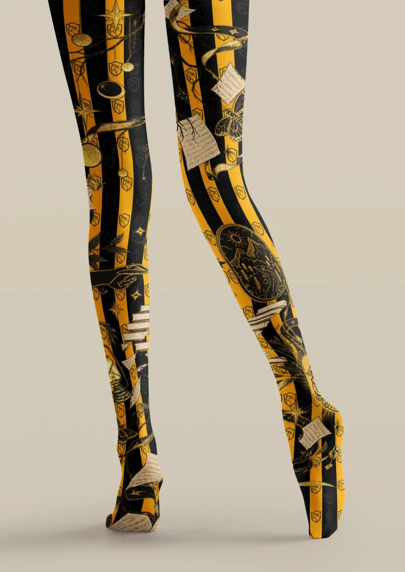 Black Gold Storybook Stripe Tights