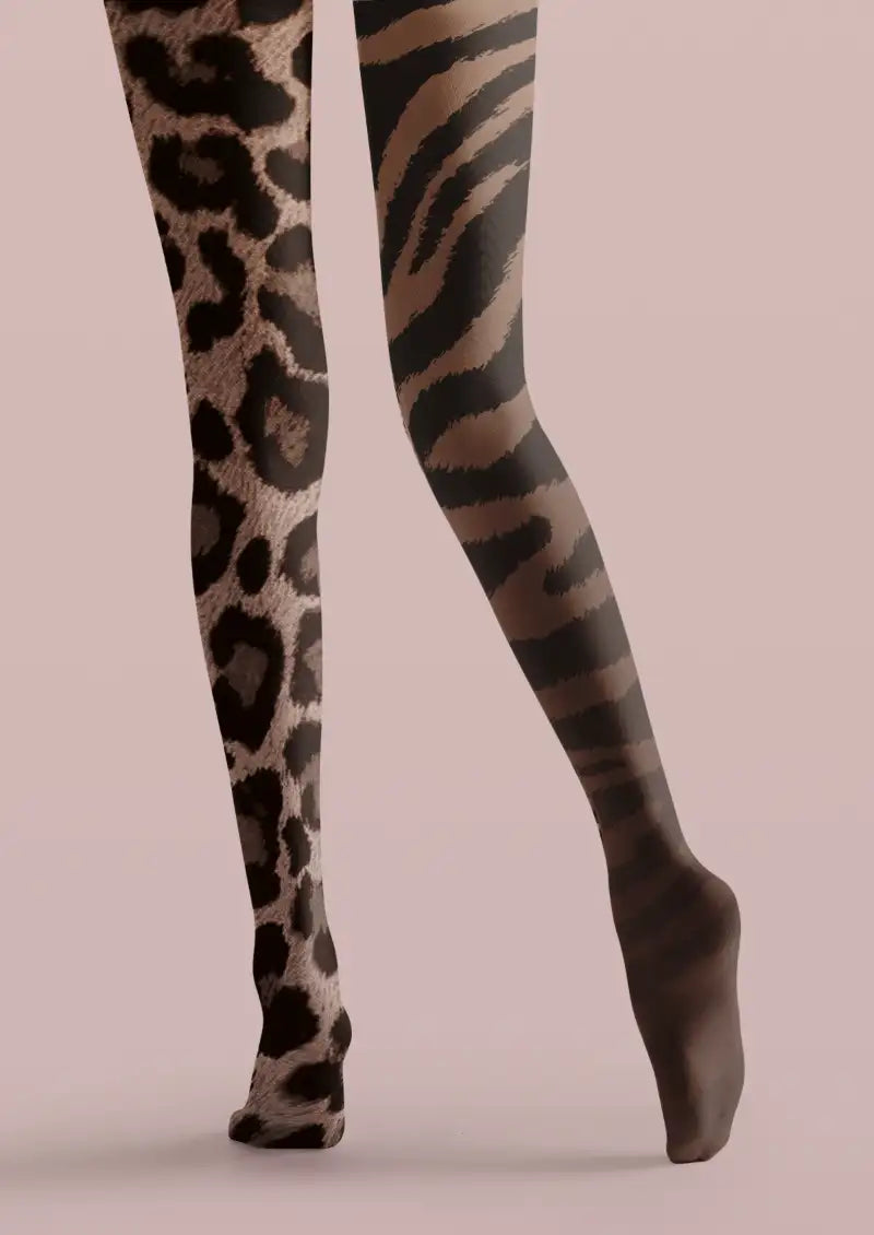 Animal Print Patchwork Tights Hosiery Pantyhose