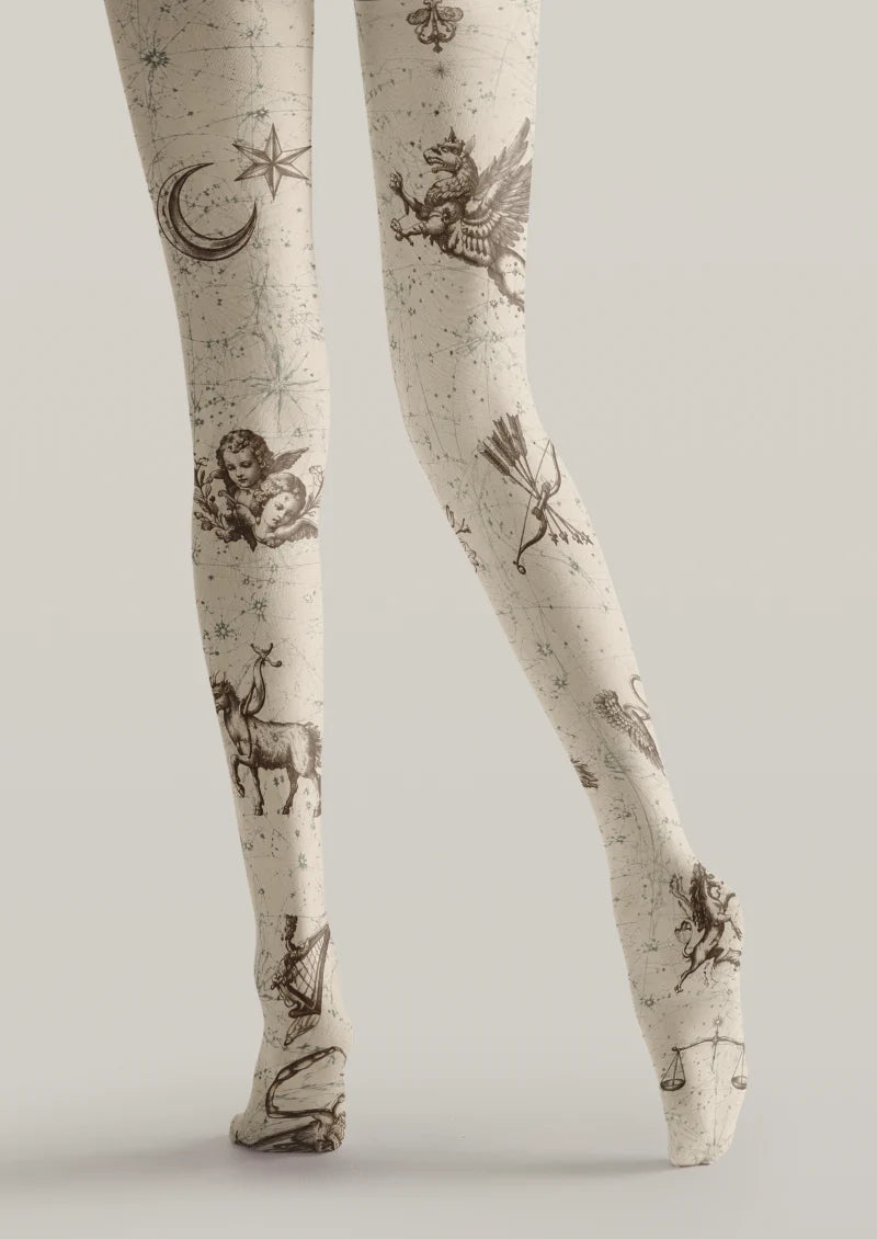 Ivory Zodiac Map Tights