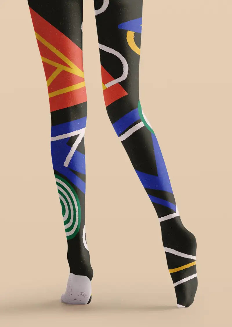 Abstract Memphis Geometry Tights Hosiery Pantyhose