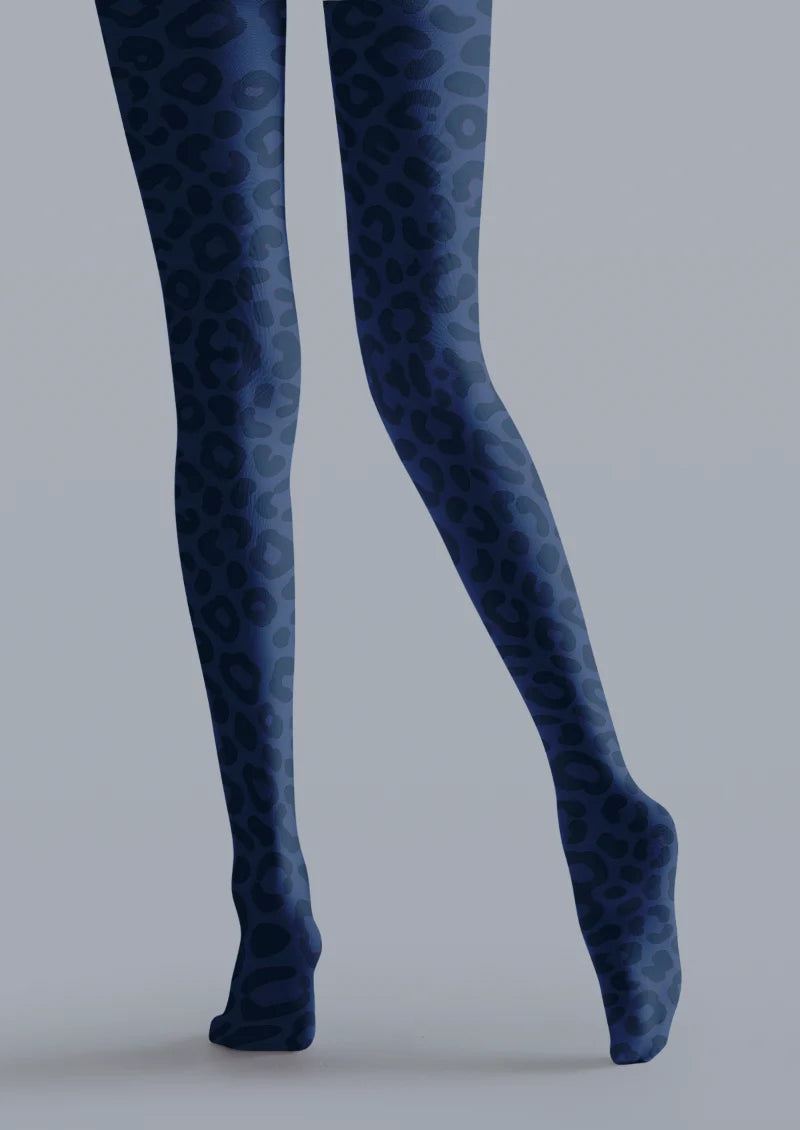 Navy Leopard Tights