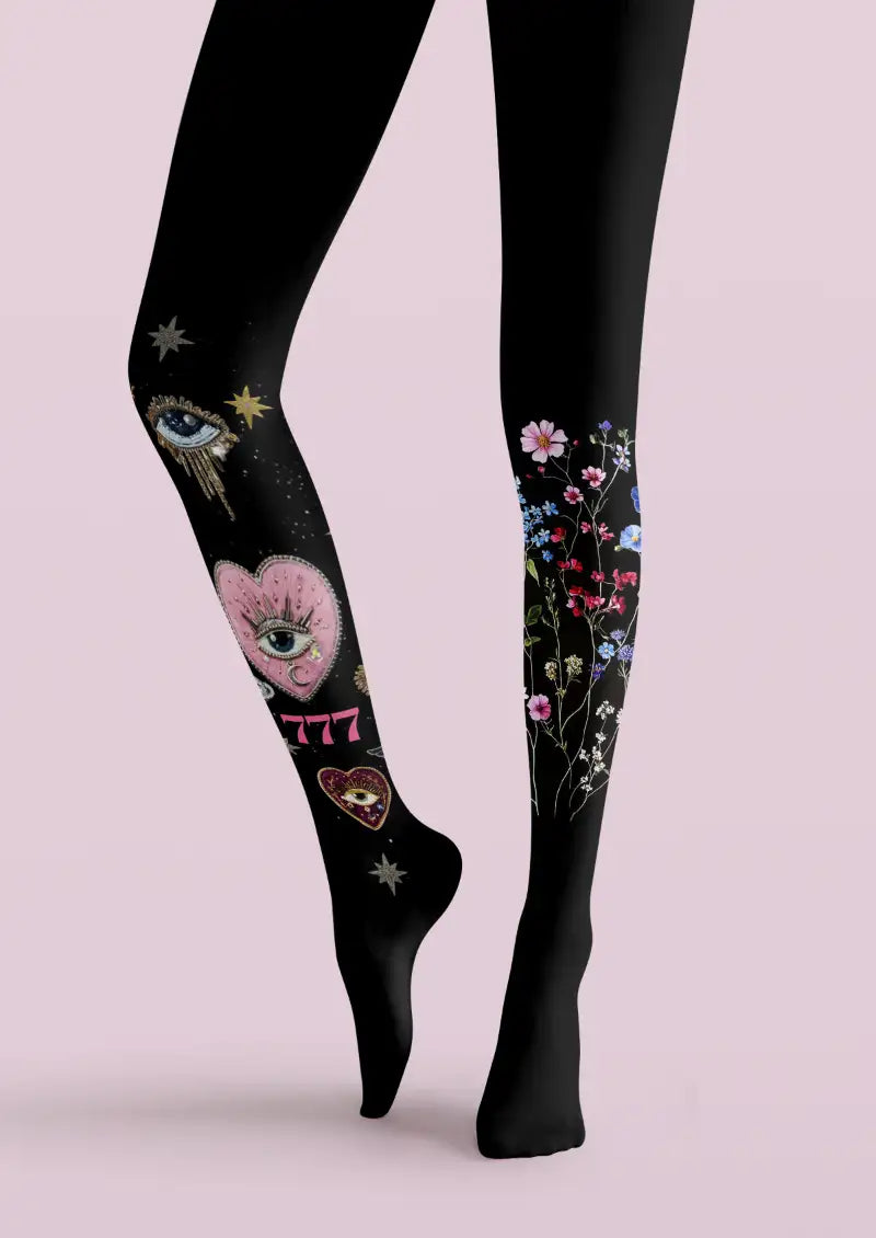 Mystic Eye Wildflower Graphic Tights Hosiery Pantyhose