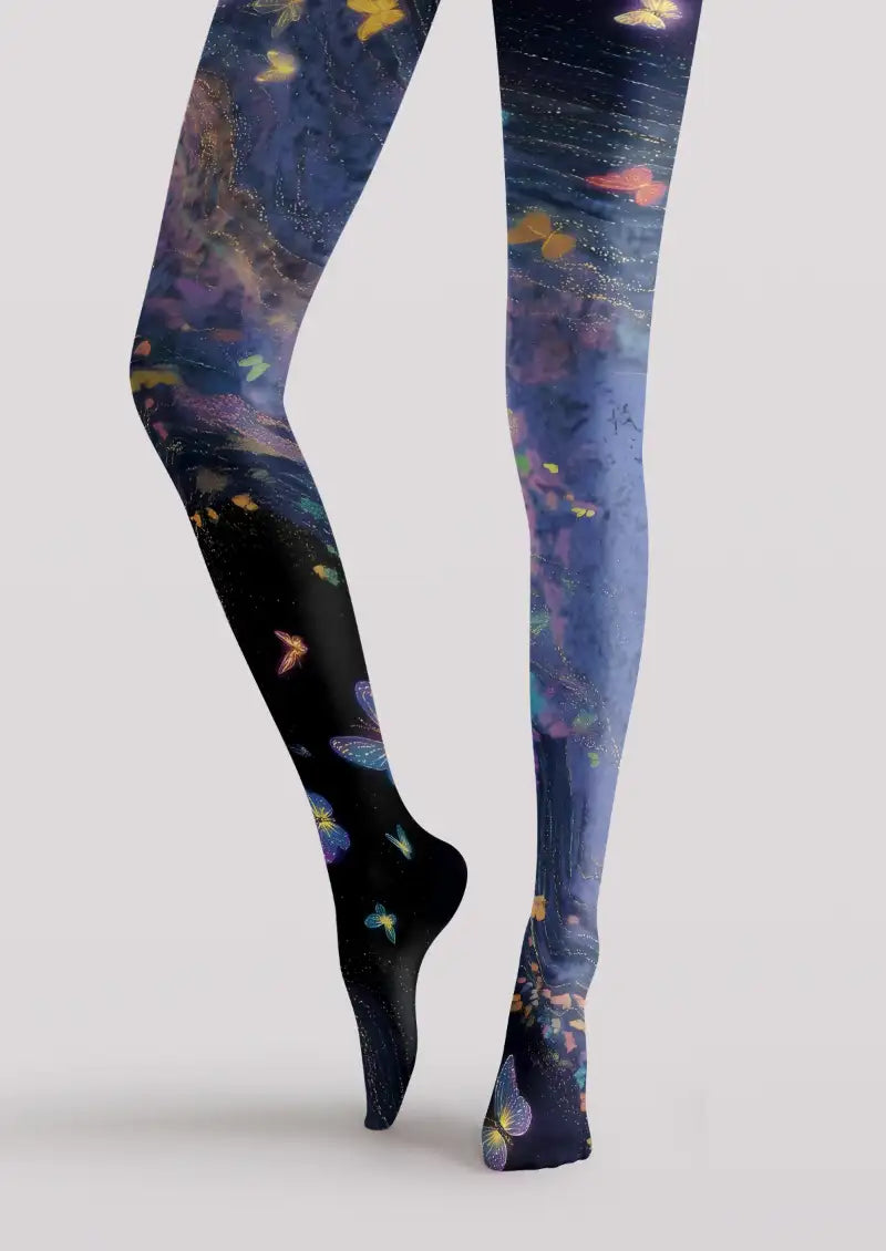Galaxy Butterfly Graphic Tights Hosiery Pantyhose