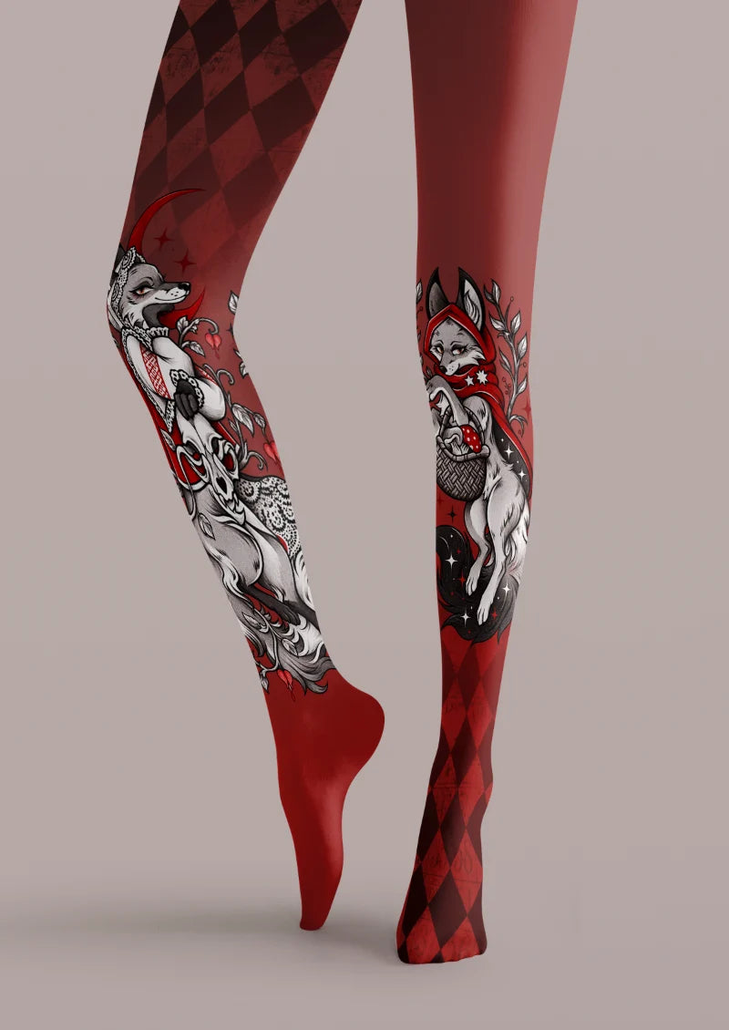 Red Fox Argyle Tights