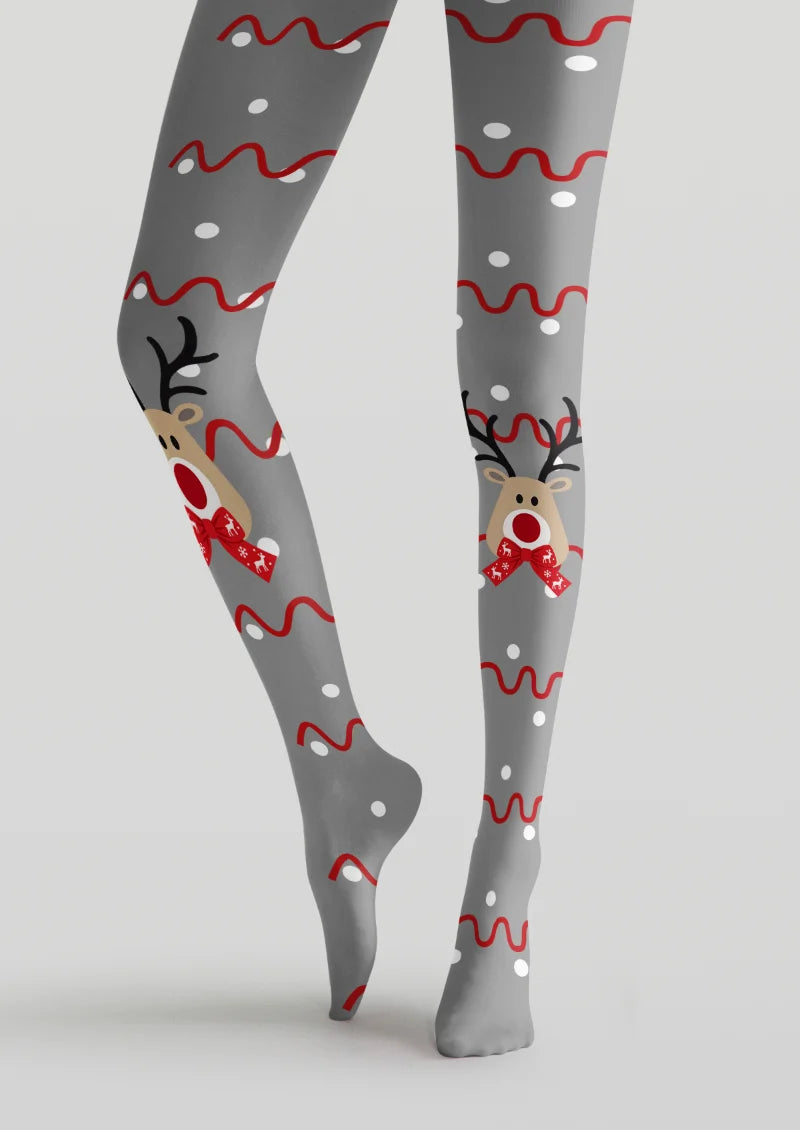 Gray Reindeer Tights