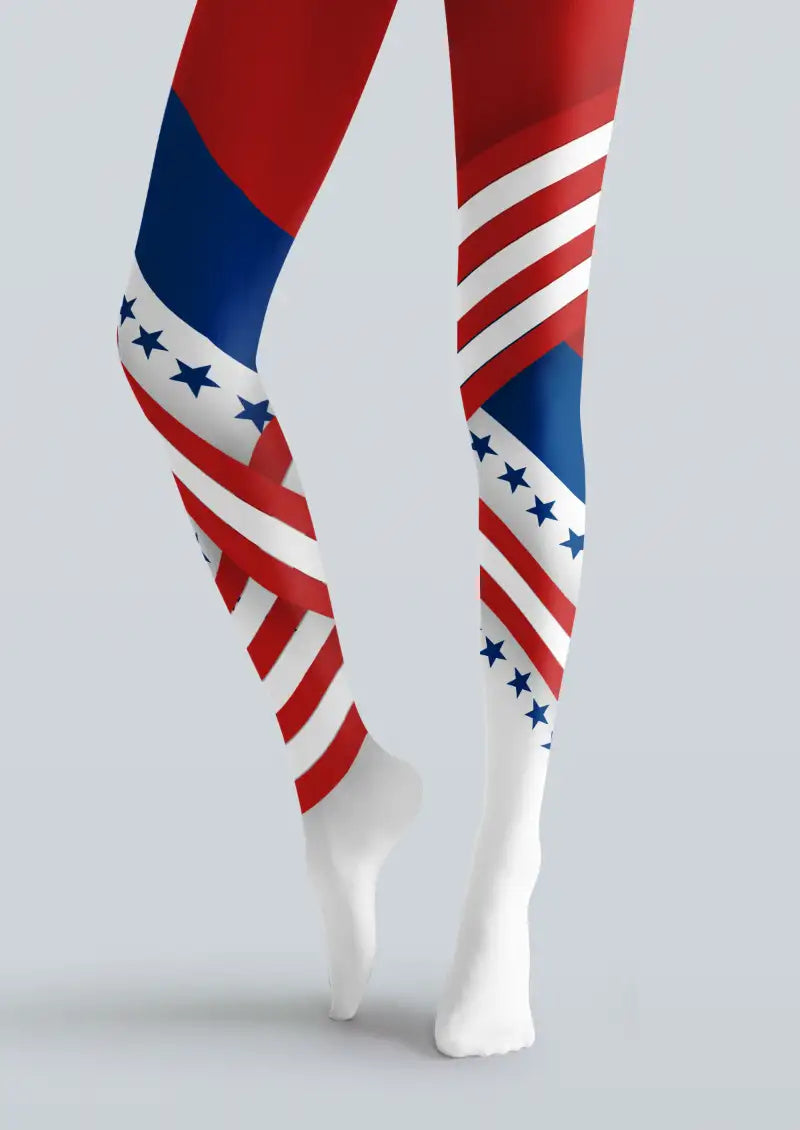 Graphic Patriotic Striped Tights Hosiery Pantyhose