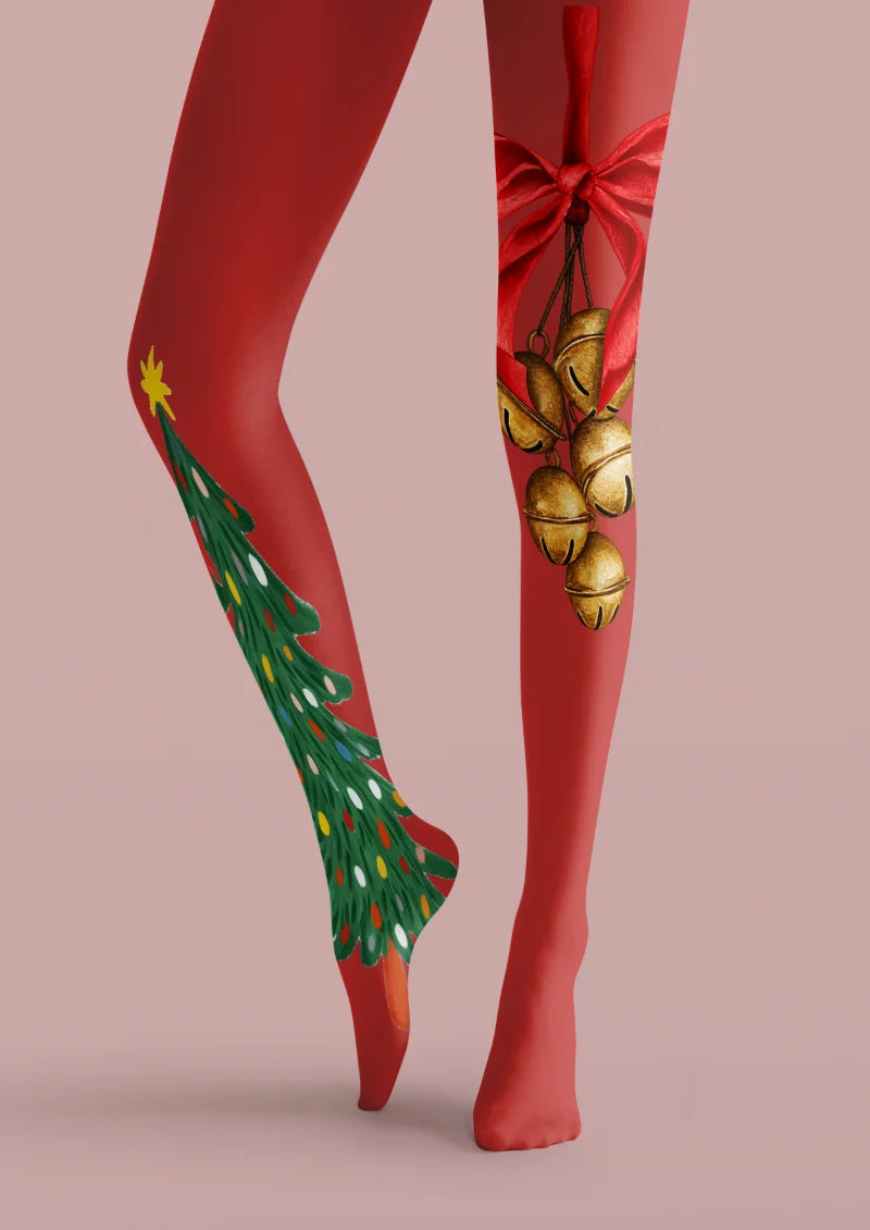 Red Christmas Tree and Bell Tights