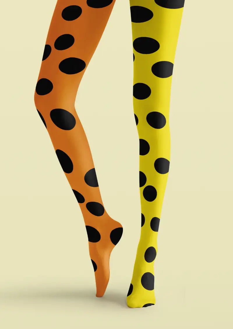 Orange Yellow Polka Dot Tights