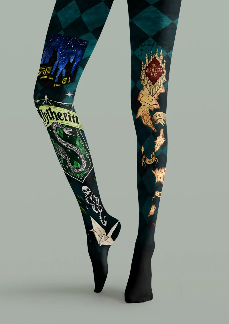 Green Map Serpent Tights