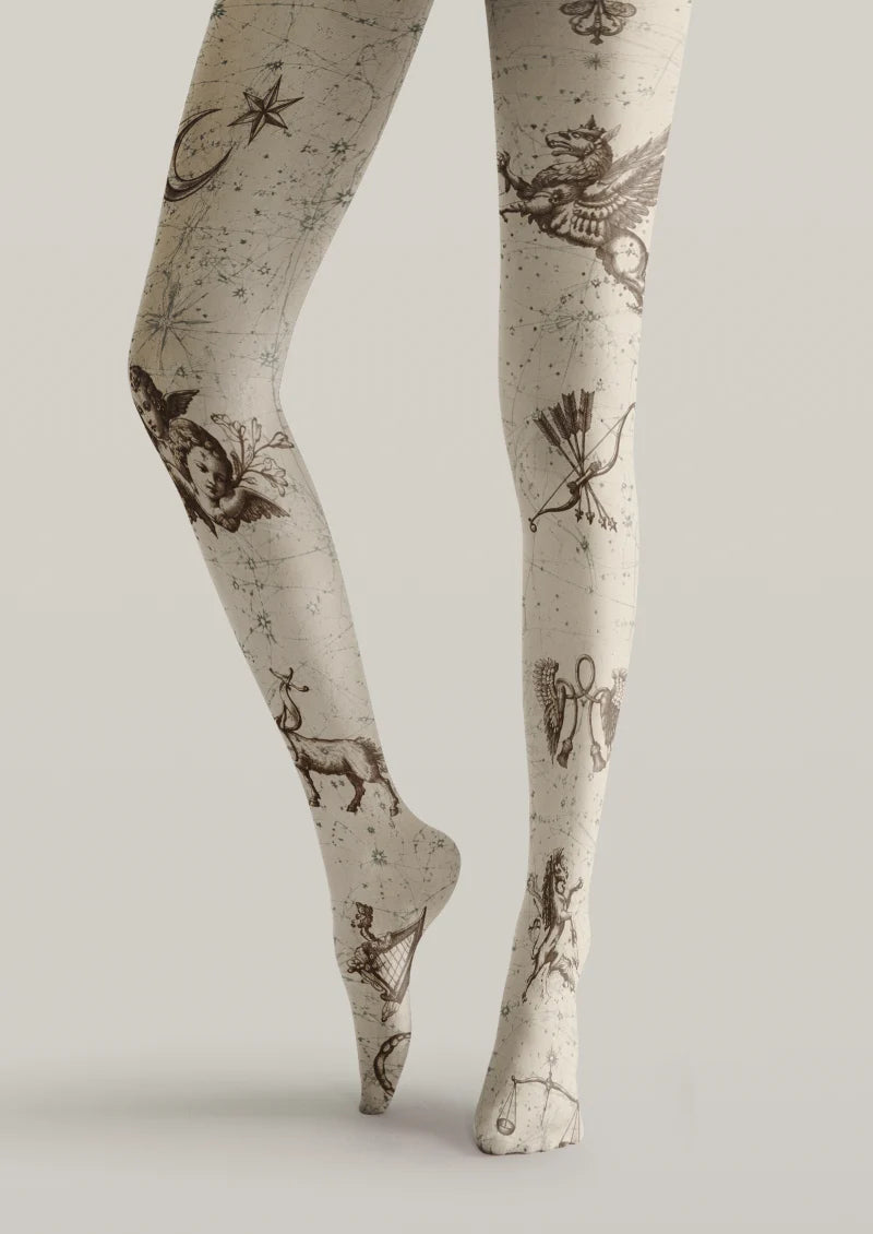 Ivory Zodiac Map Tights