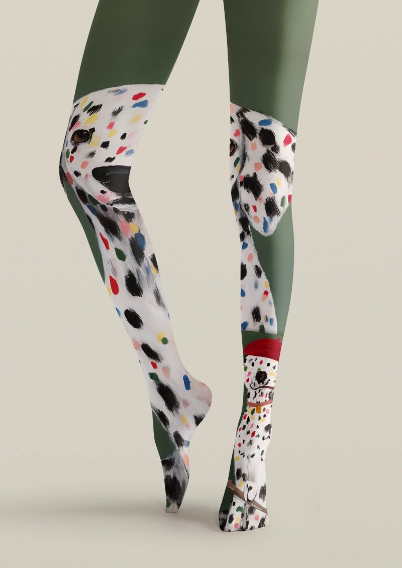 Dalmatian Dog Graphic Tights Hosiery Pantyhose