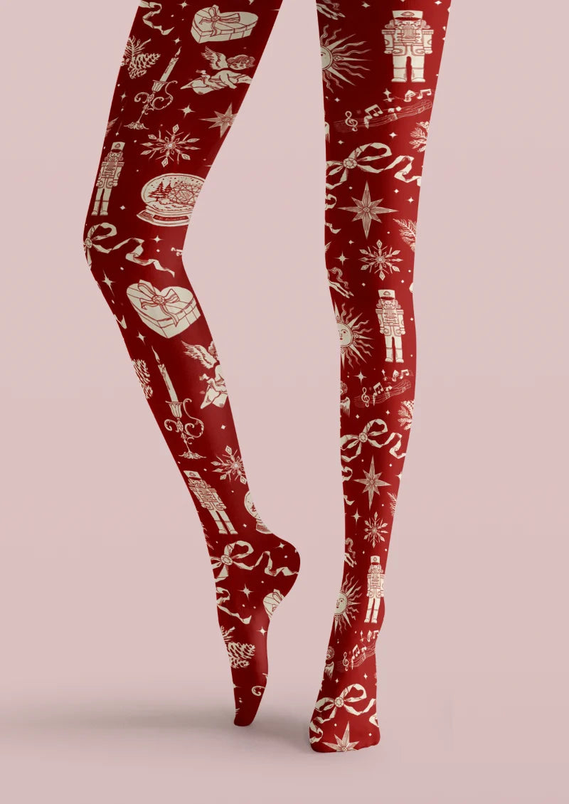Red Nutcracker Gift Tights
