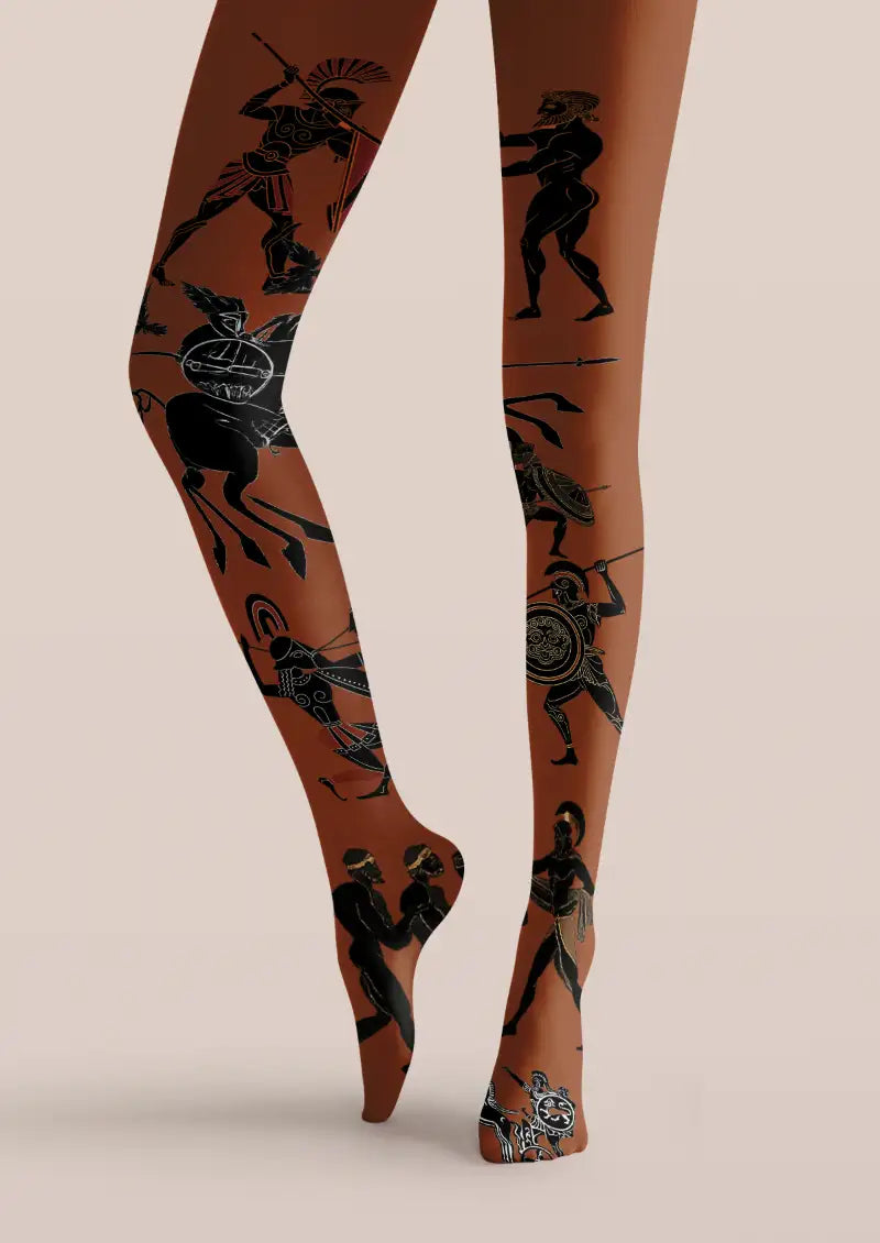 Ancient Greek Warrior Graphic Tights Hosiery Pantyhose